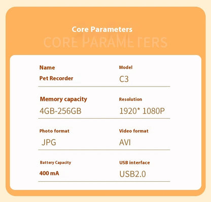 HD 1080P Pet Collar Camera – Waterproof WiFi Dog & Cat Body Cam with Anti-Shake