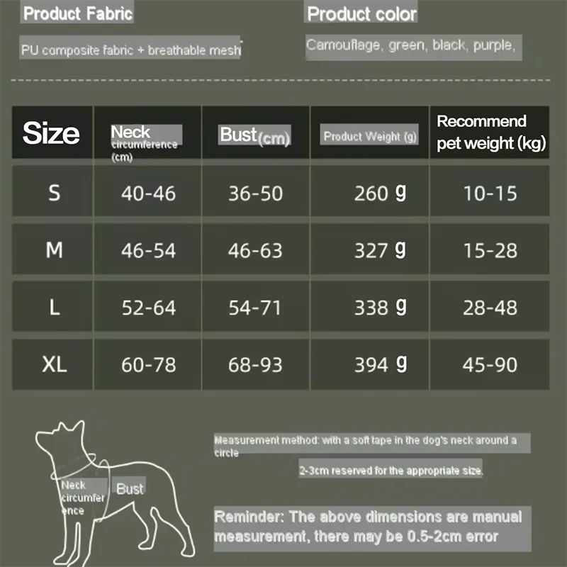 Reflective Dog Harness Tactical Training No Pull Medium Large Dog Vest Adjustable Safety Lead Military Running Pet Harnesses