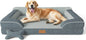Extra Large Orthopedic Dog Bed with Cooling Gel Memory Foam, Waterproof, Washable Cover, 42" Dark Gray Pet Sofa