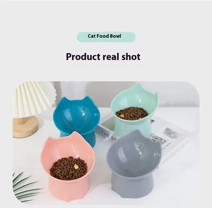 Tilted Elevated Cat Food Bowl Ergonomic Cat Food Dish Anti Neck Protector Vomiting Raised Cats Food Bowl Non Slip for Cats Dogs