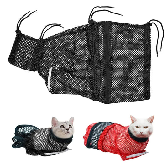 Adjustable Cat Restraint Bag – Anti-Scratch Grooming Bag for Bathing, Nail Trimming & Ear Cleaning - Bdba PK