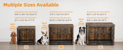 Wooden Dog Crate Furniture – Elevated Indoor Dog Kennel with End Table Top