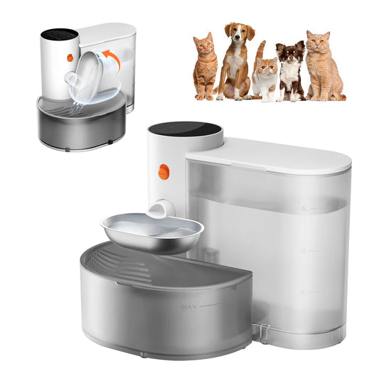 Stainless Steel Smart Pet Water Fountain – Wireless Purifying Drinking Bowl for Cats & Dogs (3L) - Bdba PK