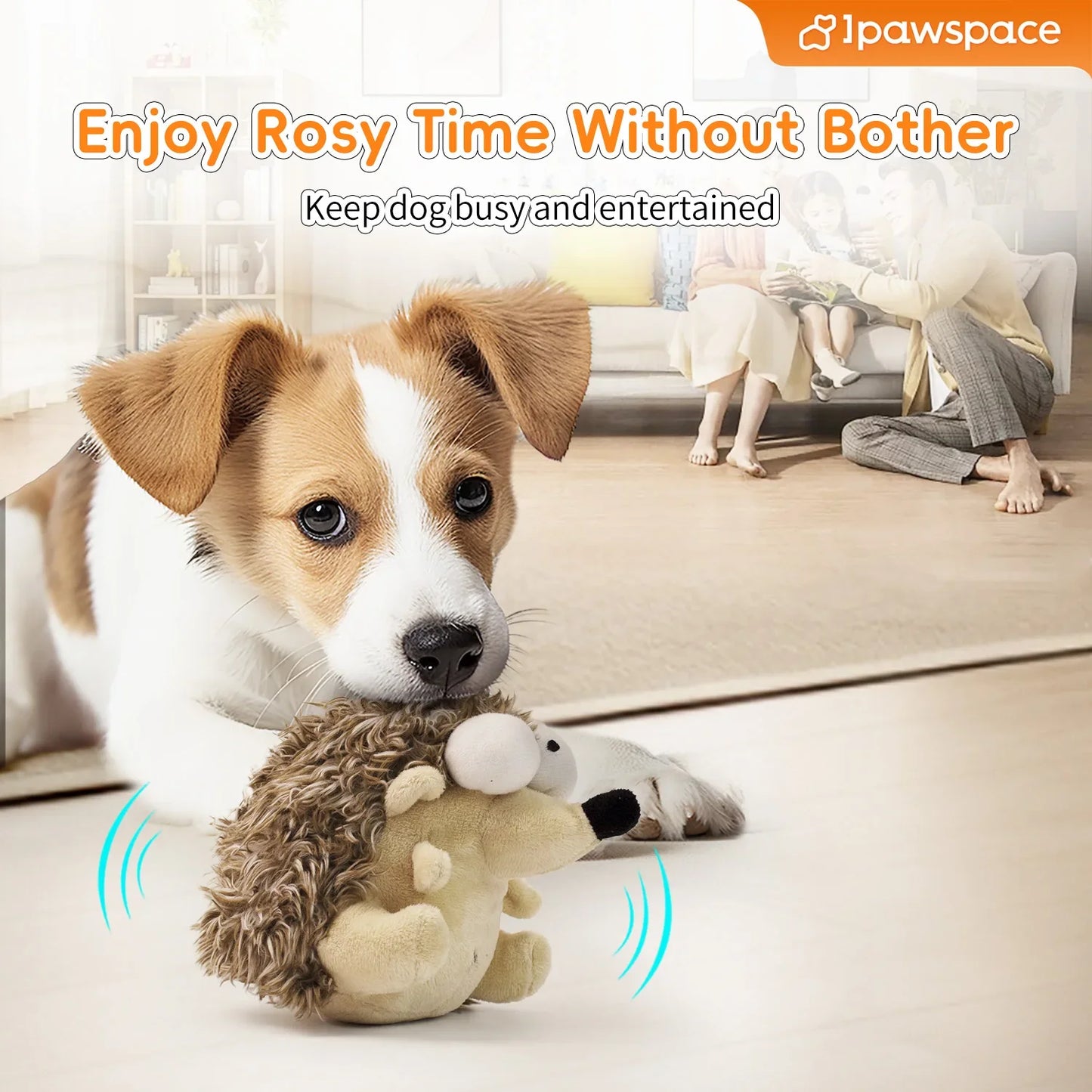 Interactive Dog Toy – Motion-Activated Vibrating Bounce Ball with Squeaky Plush Cover