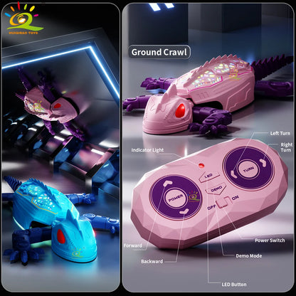 RC Electric Gecko Toy  Features Colorful Lights, Wall-Climbing Capability, and 360° Rotation—A Creative Gift for Kids