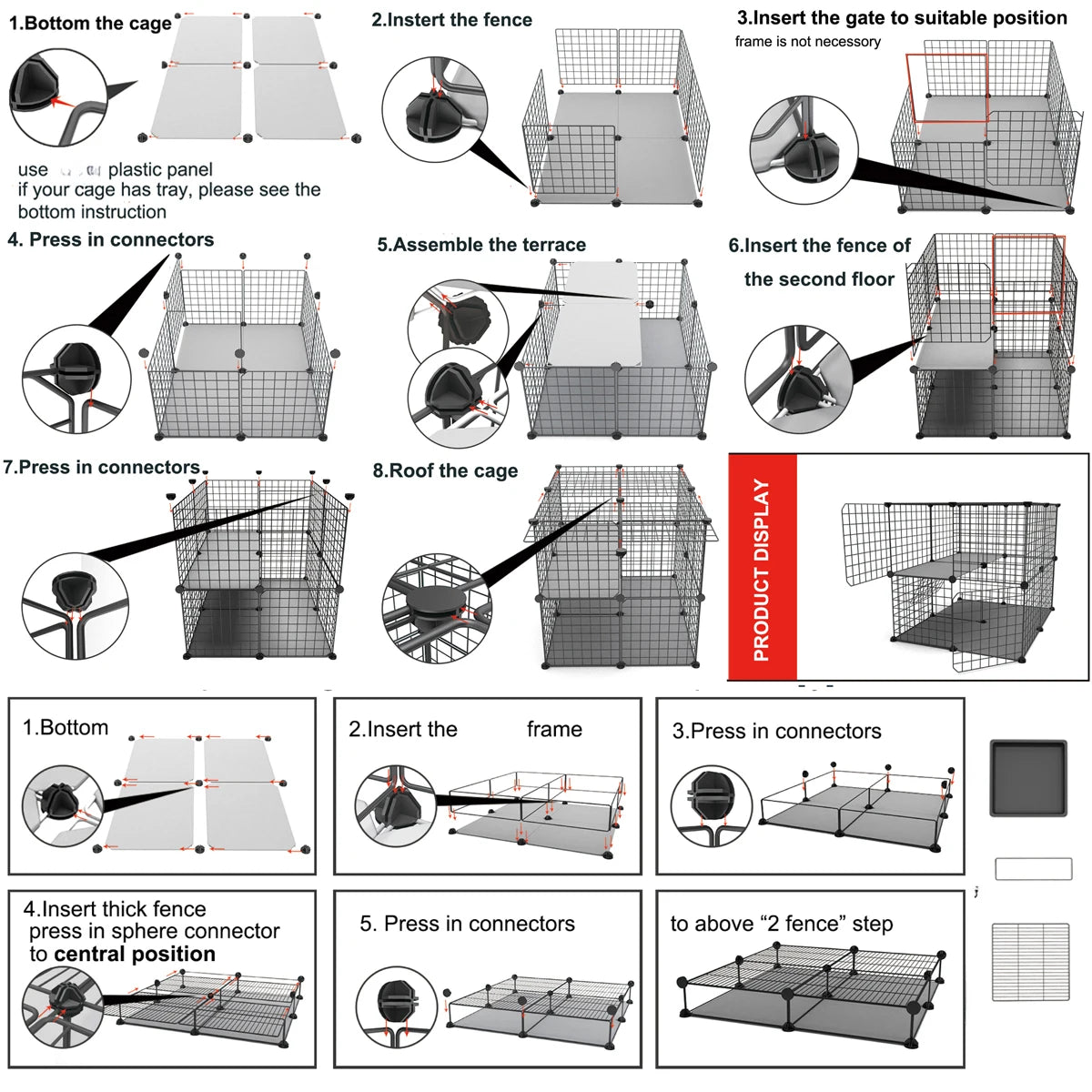 Dog Cage for Medium-Sized Dogs, Small Dogs, Indoor Teacup Dogs, Teddy, Labrador Villa Fence with Toilet, Dog Supplies