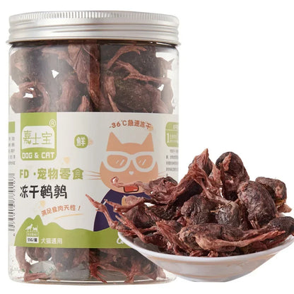 Pet Freeze Dried Chicken Breast Salmon Eel Duck Meat Beef Liver Yolk Granules Rich Nutrition Dog Fat Long Meat Food Cat Snacks