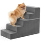 JHK 3-5 Step Right Angled Foam Dog Stairs Ramp for Small Dogs Climbing Ladder Indoor Non-Slip Pet Ladder Ramp Stairs For Home