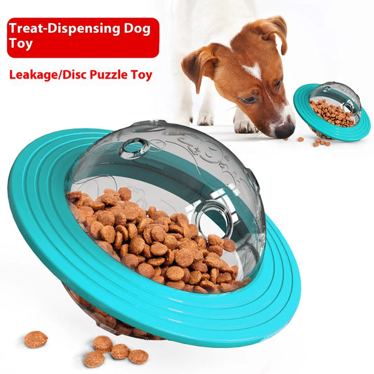 UFO Flying Saucer Dog Toy – Chew-Proof Treat Dispenser Wobble Ball for Powerful Chewers - Bdba PK