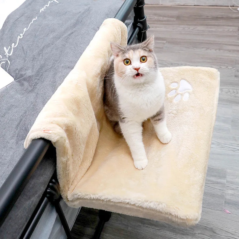 Cat Radiator Hammock Bed – Warm Fleece Hanging Basket with Iron Frame