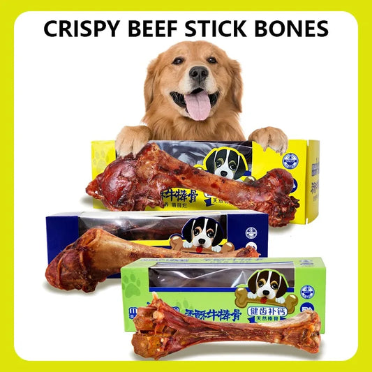 Crispy Beef Stick Bone Dog Treats – Large Grinding Chew for All Dog Breeds (60g–130g) - Bdba PK