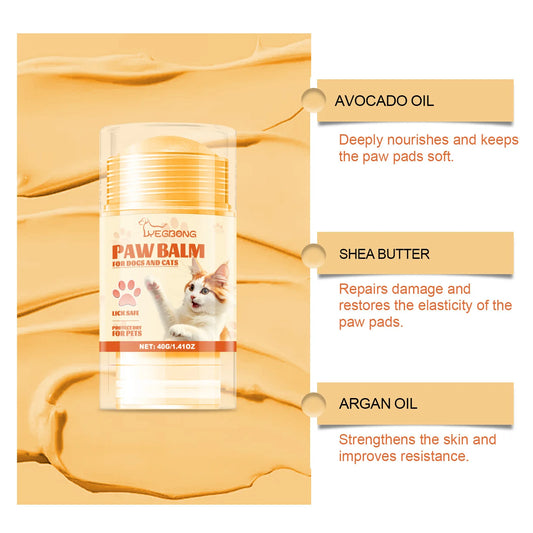 Pet Paw Balm Noses Paws Moisturizer Repair Dry Cracked Cat Foot Care Protector Lick Safe Repair Dry Cracked Dog Care Supplies - Bdba PK
