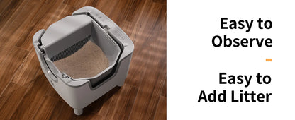 F6 Self-Cleaning Cat Litter Box – Automatic, Open-Top, Odor Control