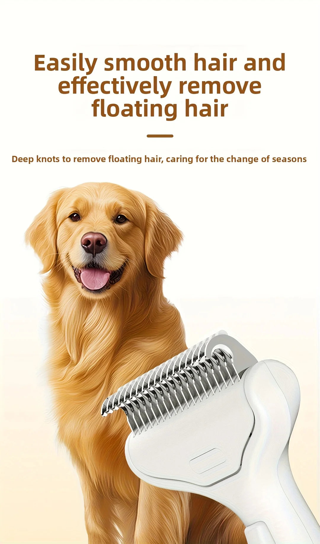 Stainless Steel Dog Hair Removal Brush – Curved Comb for Long-Haired Dogs & Cats