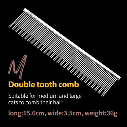 Fenice Professional Anti-Corrosion Grooming Comb For Dogs Cats Tapered Stainless Steel Pins Pet Grooming Supplies