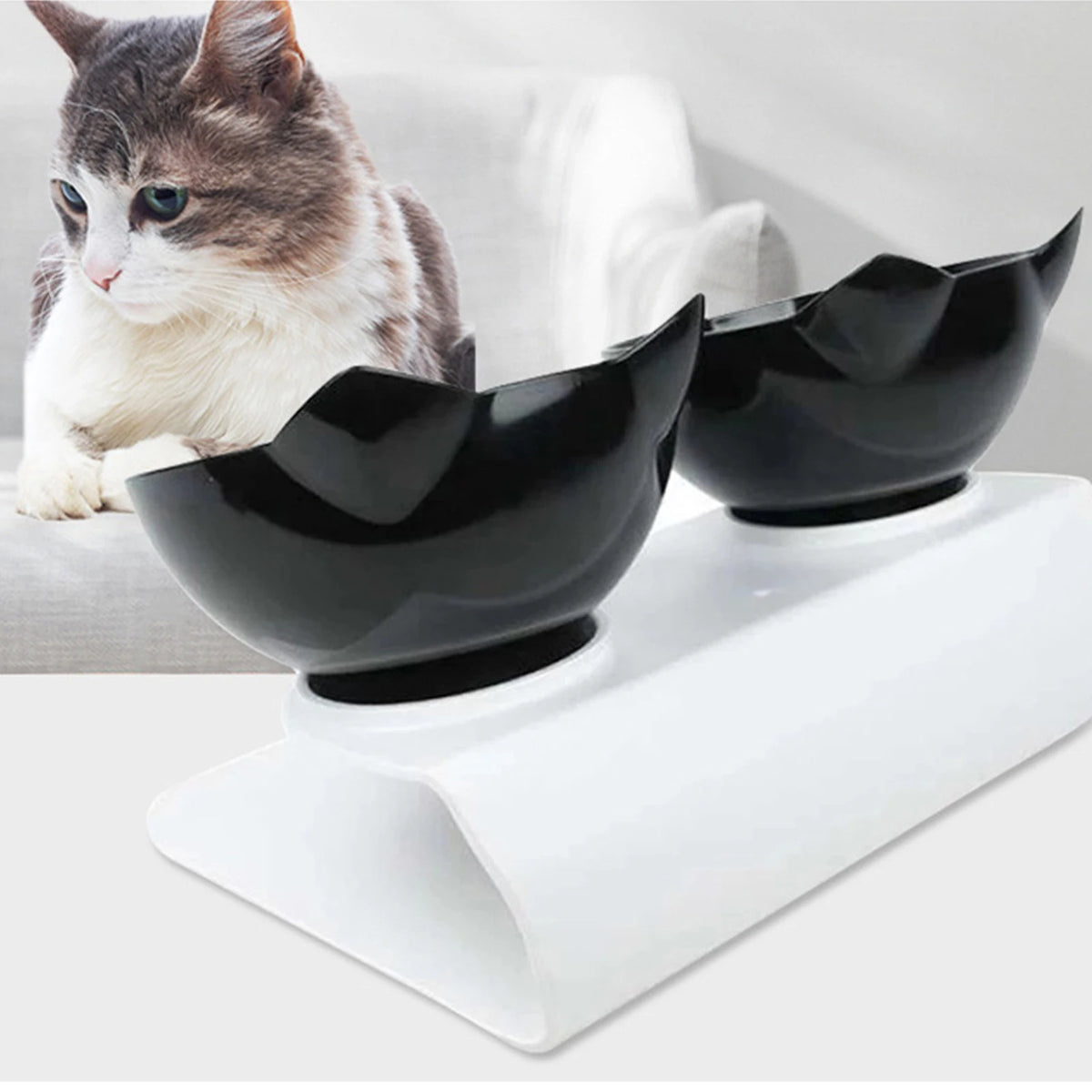 Non-Slip Double Cat Bowl Dog Bowl With Stand Pet Feeding Cat Water Bowl For Cats Food Pet Bowls For Dogs Feeder Product Supplies - Bdba PK