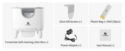F6 Self-Cleaning Cat Litter Box – Automatic, Open-Top, Odor Control