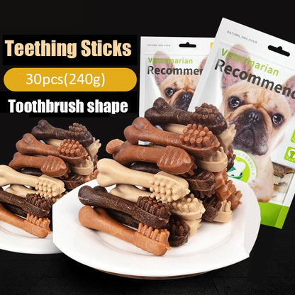 Bone-Shaped Dog Dental Chew Stick – Natural Toothbrush Treat for Puppies & Adult Dogs