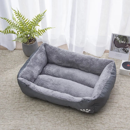 Large Winter Dog Bed Square Plush Cat Nest Kennel All Season Washable Dog Sofa Waterproof Mattress Cat Bed for Medium Dogs