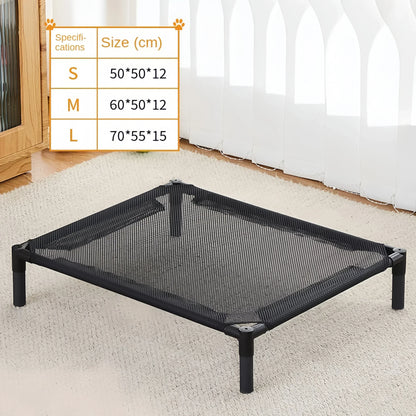 Foldable Elevated Pet Bed - Portable Camping Dog/Cat Bed with Washable Mat, Breathable Dog House for All Seasons