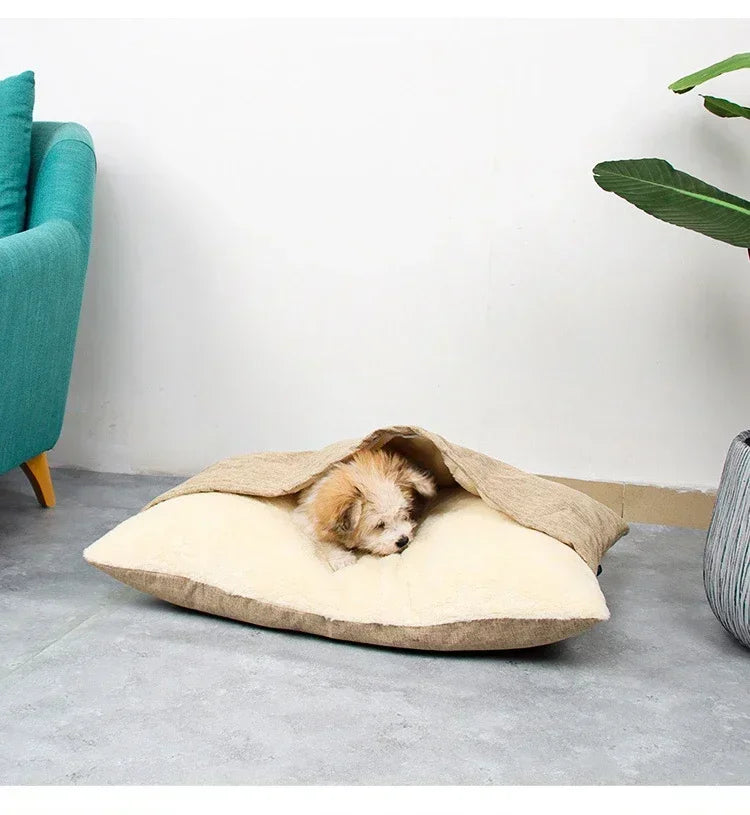 Pet Dog Kennel Cat Nest Teddy Bear Winter Thermal Mat for All Seasons Fully Washable Winter Large Dog Enclosed Pet Sleeping