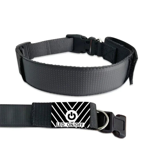 Programmable LED Dog Collar – Flashing Light-Up Rechargeable Safety Collar for Night Walks - Bdba PK