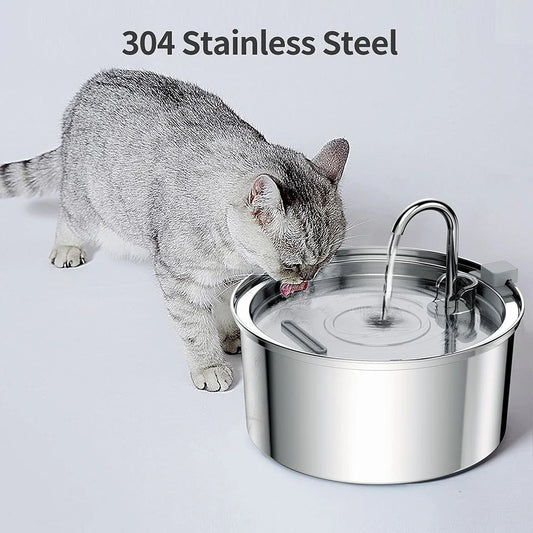 Stainless Steel Pet Water Feeder Cat Automatic Water Fountain USB Electric Mute for Cat Dog Filter Fountain Smart Drinking Bowl - Bdba PK