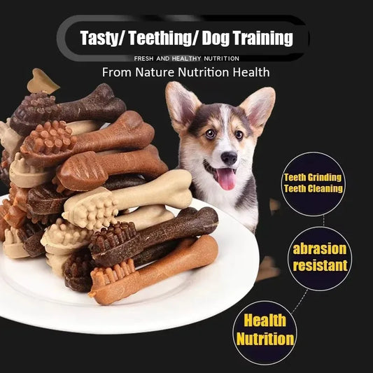 Bone-Shaped Dog Dental Chew Stick – Natural Toothbrush Treat for Puppies & Adult Dogs