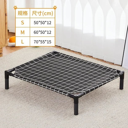 Foldable Elevated Pet Bed - Portable Camping Dog/Cat Bed with Washable Mat, Breathable Dog House for All Seasons