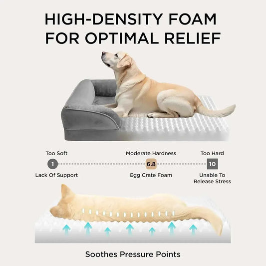 Winter Warm Orthopedic Dog Bed Waterproof Washable Comfort Cat Couch Sofa Medium Size Pet Bed Removable Cover Sofa for Cats Dogs
