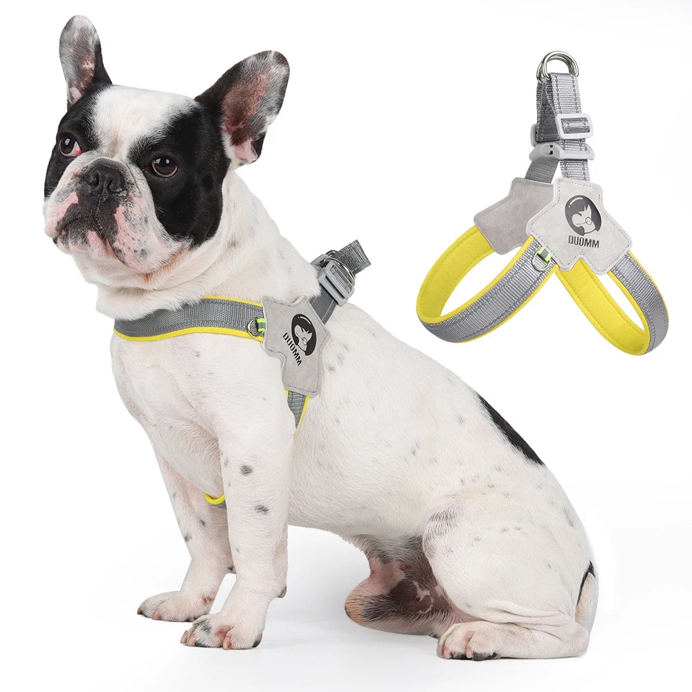 Saddle-Style Dog Chest Harness – Breathable Reflective Harness with Optional LED Leash