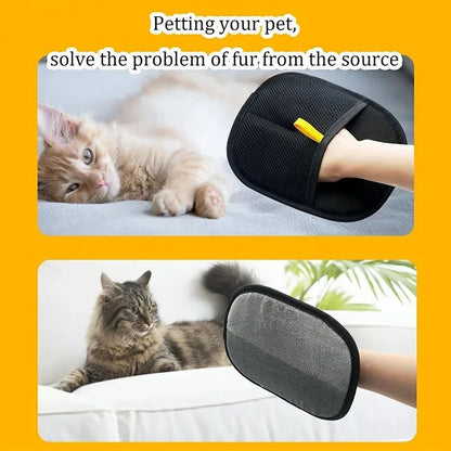 Reusable Pet Hair Removal Gloves – Double-Sided Fur Remover for Furniture & Carpet