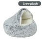 Pet Autumn and Winter Warm Shell Semi-Enclosed Cat Bed Pure Cotton Pet Cat Bed Semi-Enclosed Dog Bed Dog Bed Enclosed Cat Bed
