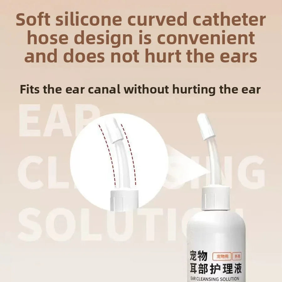 PetClear Pet Ear Care Solution 120ml Ear Cleaner Mite Removal Ear Drops Pet Ear Cleaning Products