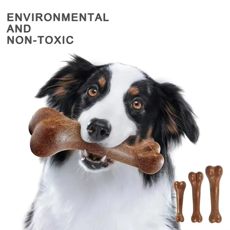 Beef Bacon Flavor Dog Chew Toy Realistic Bone Shape Tough Indestructible Pet Molar Toy Teeth Cleaning Care Durable For Chewing
