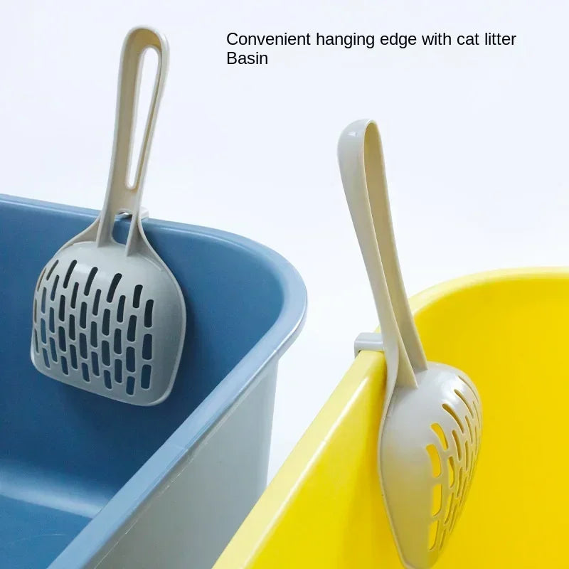Self-Cleaning Cat Litter Scoop with Stand – Plastic Shovel & Base for Kitten Toilet Maintenance