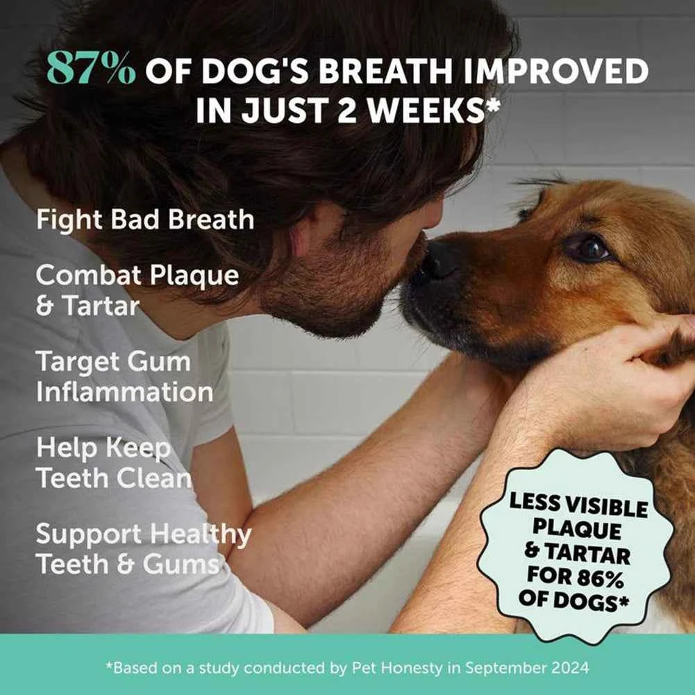 Dog Breath Freshener Dental Powder for Teeth Cleaning Plaque Off Dental Care for Dogs Tartar Remover for Teeth with Kelp Mint