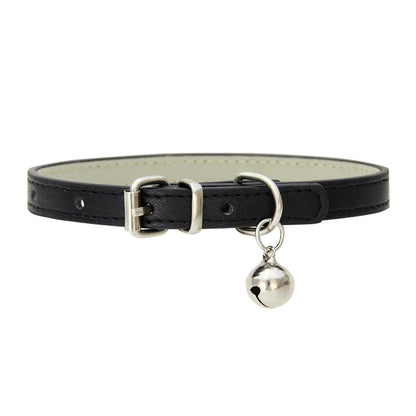Adjustable PU Leather Cat Collar - Durable, Stylish Pet Collar with Metal Buckle, Soft Padded Design for Small Dogs and cats  -