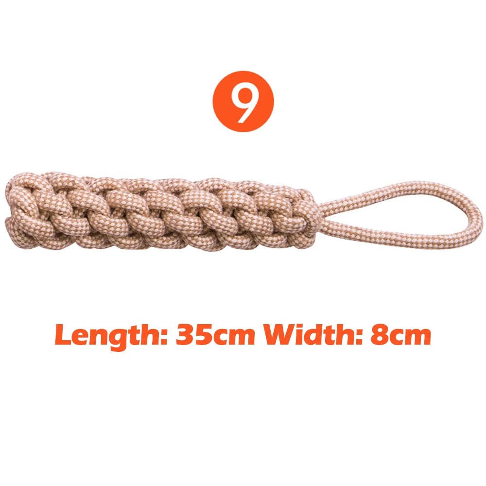 Interactive Cotton Rope Dog Toys for Small Large Dogs Tug of War Durable Bite Toy for Pet Pug Chihuahua Bichon Christmas Gift