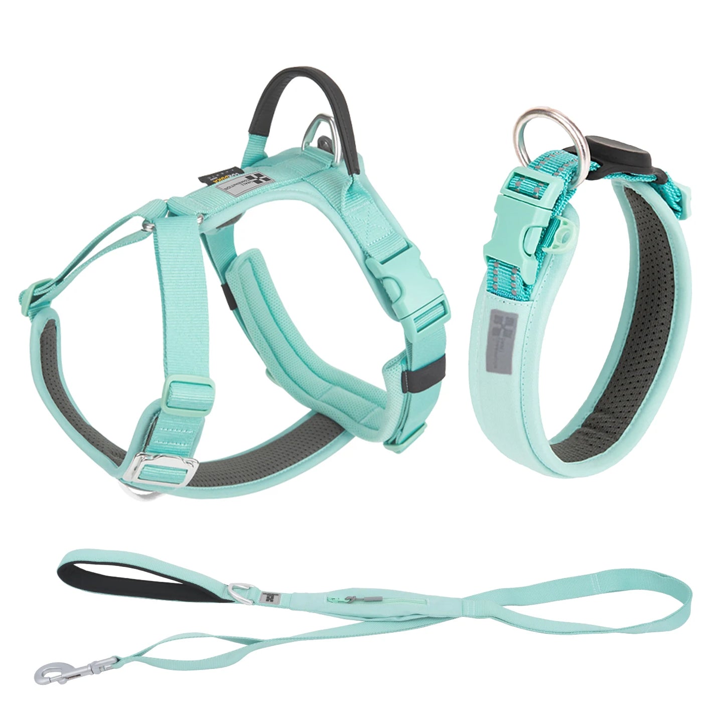SMALL COMBINATION Large Dog Collar Harness and Leash Sets No pull Reflective Medium dog chest vest Pet German Shepherd Training