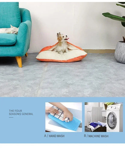 Pet Dog Kennel Cat Nest Teddy Bear Winter Thermal Mat for All Seasons Fully Washable Winter Large Dog Enclosed Pet Sleeping