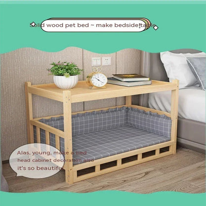 Simplicity Wooden Dog Bed Can Be Used As Bedside Table Dog Kennel Four Season Universal Environment protection Practical Pet Bed
