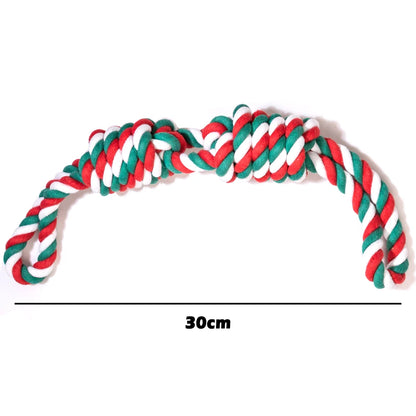 Interactive Cotton Rope Dog Toys for Small Large Dogs Tug of War Durable Bite Toy for Pet Pug Chihuahua Bichon Christmas Gift