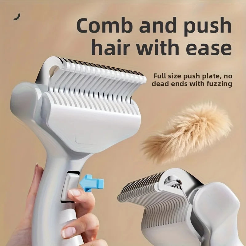 Stainless Steel Dog Hair Removal Brush – Curved Comb for Long-Haired Dogs & Cats