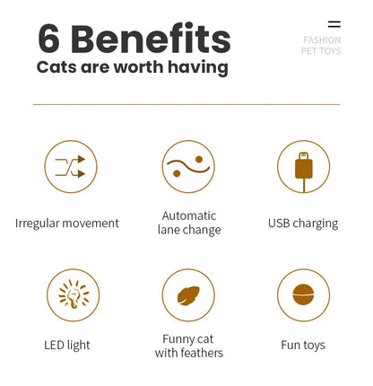 AI Smart Cat Ball Toy – USB Rechargeable 360° Rolling Interactive Cat Toy