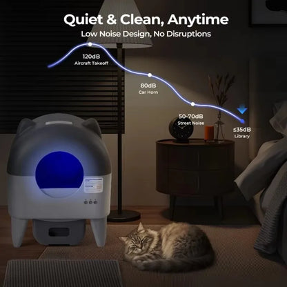 Lunapurr NEO-C Extra Large Self-Cleaning Cat Litter Box – App Control, 76L, Multi-Cat