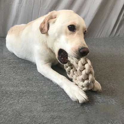 Dog and cat interactive toys with knots for teeth cleaning and chewing. Durable, knotted toys, for entertainment, pet supplies.