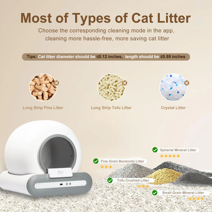 DOEL Automatic Self-Cleaning Cat Litter Box with App Control – 65L Smart Cat Toilet