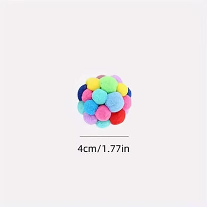 1/3 PCS Cat Toys Colorful Plush Ball Toys Comes with Bells Pet Interactive Toys Suitable for Kittens to Play with