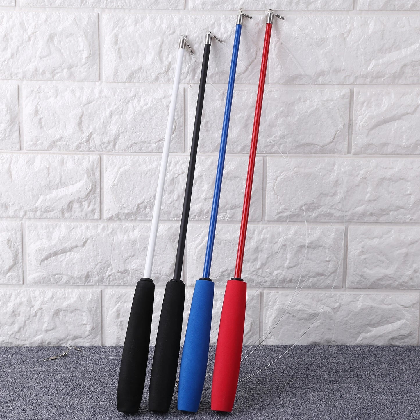 Cat Teaser Wands Three-section Telescopic Fishing Pole Wand Kitten Funny Catcher Teaser Stick Rod Interactive Stick Teaser Toys
